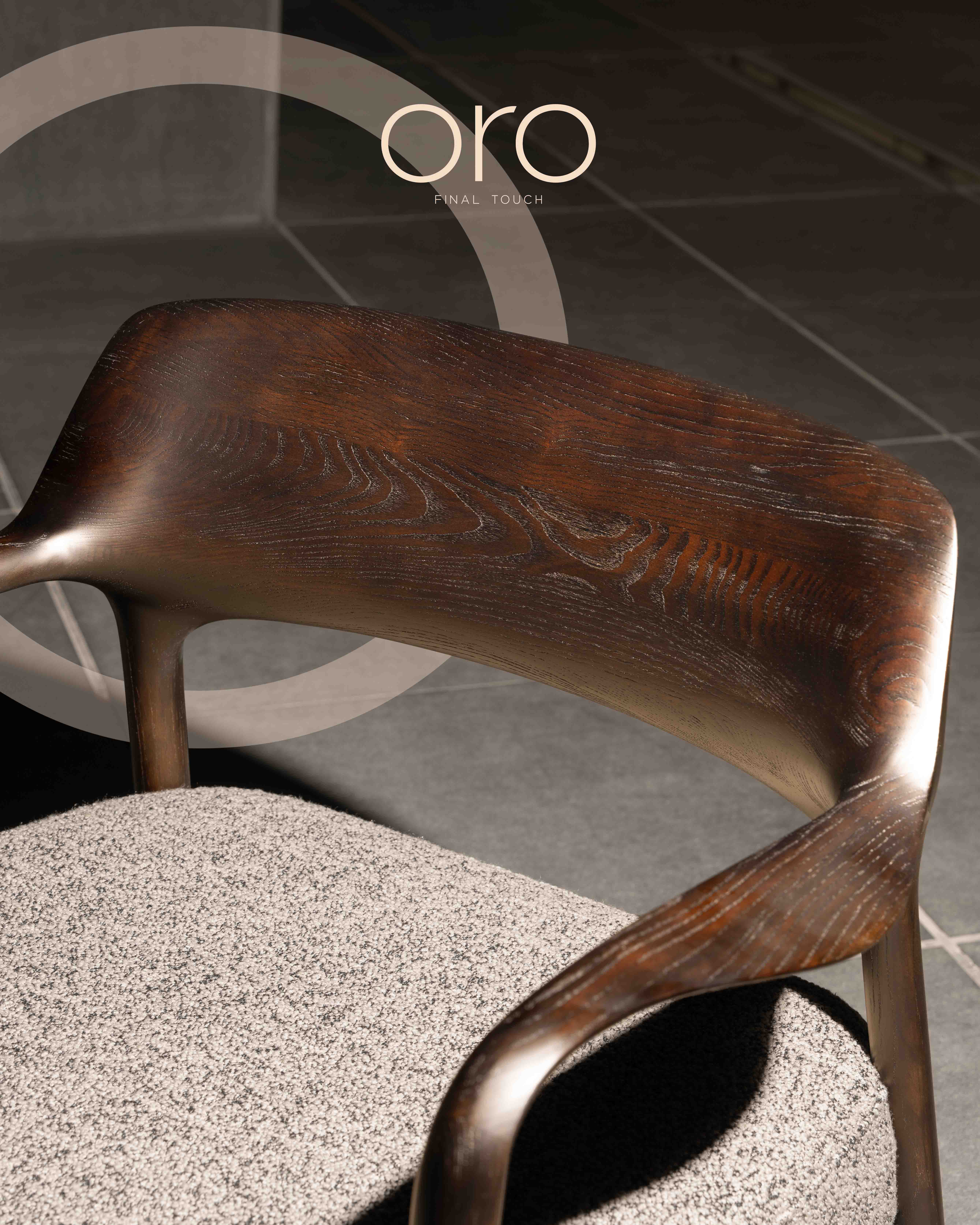 wood armchair and green glass side table 3